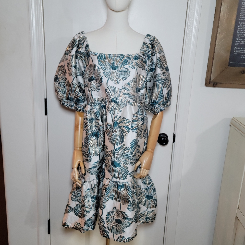 Chic Soul Honey Hug Green Leaf Dress 1X Resort Wear Beach Vacation Boho Dress
